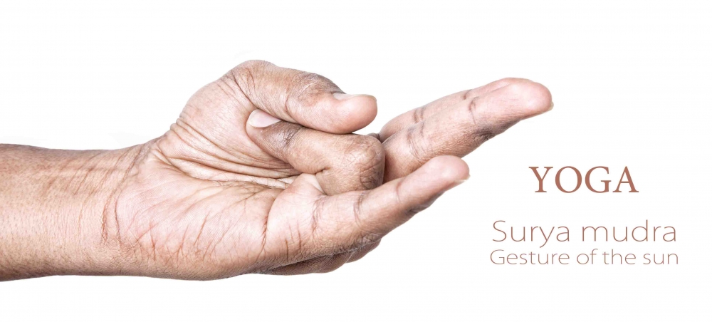 Surya mudra, gesture of the sun hand mudra